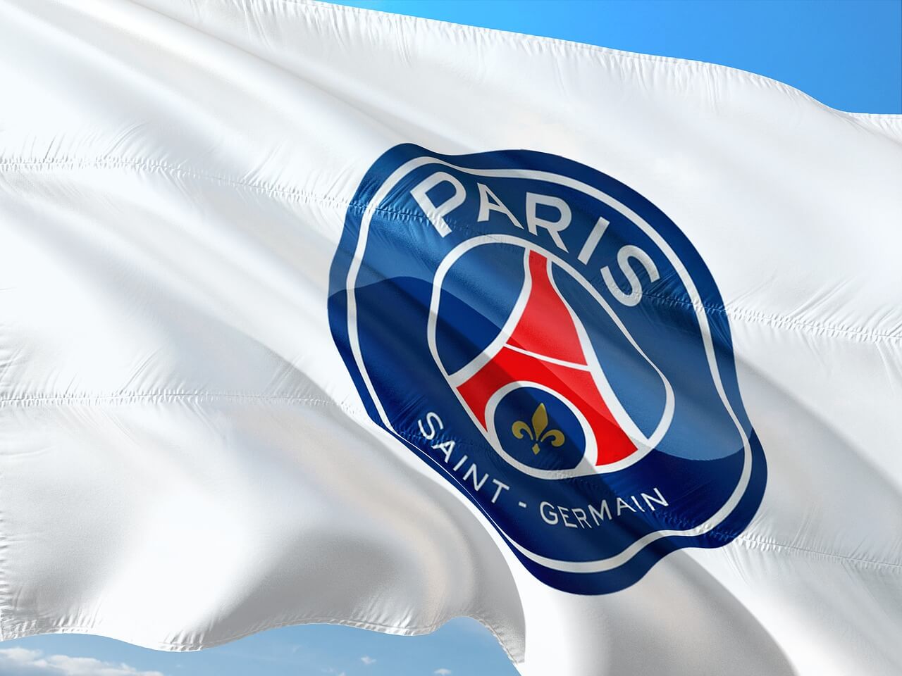 De vlag van de opkomende voetbalclub PSG